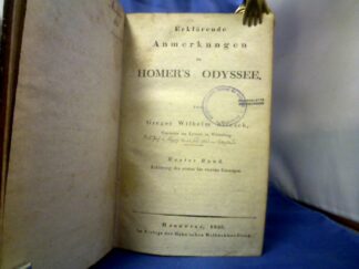 <b>Nitzsch, Gregor Wilhelm.</b><br />Erklärende Anmerkungen zu Homer´s Odyssee. 3 Bände. (Mehr nicht erschienen!)