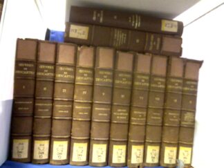 <b>Descartes, René.</b><br />Oeuvres de Descartes. Publiees par Charles Adam & Paul Tannery. Sous les Auspices de Ministere de L´Instruction Publique. Französisch und Lateinisch. Die maßgebliche Ausgabe der Werke von Descartes in 12 Bänden + Registerband = 13 Bände.