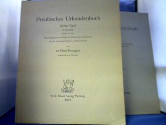 <b>Koeppen, Hans.</b><br />Preußisches Urkundenbuch. Dritter Band in 2 Teilen: 2. Lieferung (1342-1345) + Nachträge und Register.