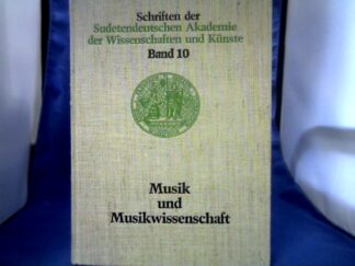 <b>Brömse, Peter (Herausgeber).</b><br />Musik und Musikwissenschaft. Mit Beiträgen von Ernst Schremmer, Karl Robert Brachtel u.a.