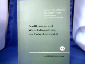 <b>Hartmann (Hrsg.)), Karl.</b><br />Bevölkerungs- und Wirtschaftsprobleme der Tschechoslowakei. Mit Beiträgen von Otokar Kana, Vladimis Srb u.a.