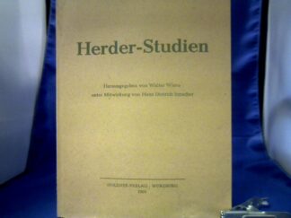 <b>Wiora (Hrsg.), Walter.</b><br />Herder-Studien. Unter Mitwirkung von Hans Dietrich Irmscher.