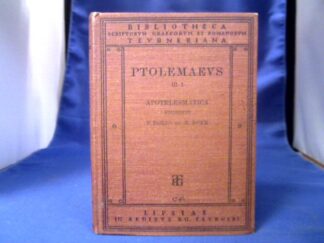 <b>Ptolemäus, Claudius, F. Boll (Ed.) und Ae. Boer (Ed.).</b><br />Claudii Ptolemaei Opera quae extant Omnia. Volumen III, 1: Apotelesmatica. Ediderunt F. Boll et Ae Boer.