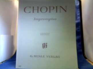 <b>Chopin, Frederic und Ewald Zimmermann (Hrsg.).</b><br />Impromptus. Urtext. Nach Eigenschriften, Abschriften und Erstausgaben hrsg. von Ewald Zimmermann.