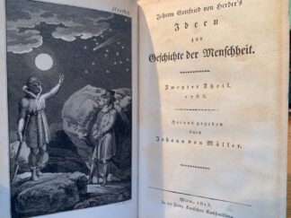 <b>Herder, Johann Gottfried.</b><br />Sämmtliche [sämtliche] Werke. Herausgegeben von Christian Gottlob Heyne und Johannes v. Müller  Zur schönen Literatur und Kunst, erster bis zwölfter Theil in 12 Bänden. Zur Philosophie und Geschichte, erster bis zwölfter Theil in 12 Bänden.
