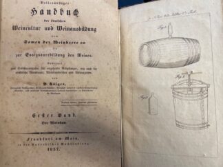 <p class="headtitle">Kölges Weincultur</p><b>Kölges, B(enedikt).</b><br />Vollständiges Handbuch der deutschen Weincultur und Weinausbildung vom Samen der Weinbeere an bis zur Essigsäurebildung des Weines: geordnet zum Selbstunterrichte für angehende Rebpflanzer, wie auch für praktische Weinbauer, Weinbauforscher und Weinerzieher von B. Koelges.