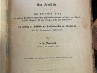 <b>Dornbusch, J.B.</b><br />Die Kunstgilde der Töpfer in der abteilichen Stadt Siegburg und ihre Fabrikate. Mit Berücksichtigung von anderen bedeutenden rheinischen Töpferniederlassungen, besonders von Raeren, Titfeld, Neudorf, Merols, Frechen, Höhr und Grenzhausen. Ein Beitrag zur Geschichte des Kunsthandwerkes am Niederrhein.