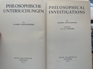 <p class="headtitle">Wittgenstein zweites Hauptwerk in erster Ausgabe. "Privatsprachenargument".</p><b>Wittgenstein, Ludwig.</b><br />Philosophische Untersuchungen. - Philosophical investigations. (Translated by G.E.M. Anscombe)