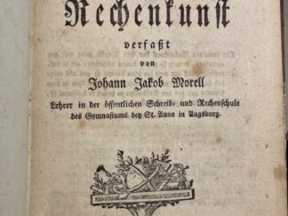 <b>Morell, Johann Jakob.</b><br />Handbuch zum mündlichen Unterricht in der Rechenkunst.