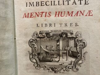 <p class="headtitle">Anti-Spinozismus mit berühmter B. Picart-Vignette.</p><b>Huet, Pierre Daniel.</b><br />Pet. Dan. Huetii Episcopi Abrincensis De imbecillitate Mentis Humanae Libri tres.