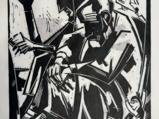 <p class="headtitle">Original Holzschnitt von Böckstiegel</p><b>Böckstiegel, Peter August.</b><br />Bauernpaar (auch: Meine Eltern) 1920.