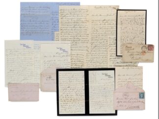 <p class="headtitle">Louis Philippe Albert d`Orléans. Sammlung von 25 eigenhändigen Briefen.</p><b>d`Orleans, Louis Philippe Albert.</b><br />Sammlung von 25 eigenhändigen Briefen mit Unterschrift des Comte de Paris Louis Philippe Albert d`Orléans (1838-1894) an Ernest Guibourd de Luzinais (1834-1899), Président du Tribunal civil de Nantes sous le second Empire, Senateur de Nantes etc., sowie 2 Briefe von letzterem an ersteren. 1862-1883 (1 o.D.). Mit 21 gelaufenen Umschlägen.