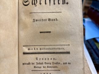 <b>Mendelssohn, Moses.</b><br />Philosophische Schriften. Erster (und zweiter) Band.