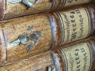 <p class="headtitle">Buchbinderisches Unikat mit Zug-Laschen am Rücken.</p><b>Friedrich II. von Preussen, der Große.</b><br />Hinterlassene Werke Friedrichs II Königs von Preussen.