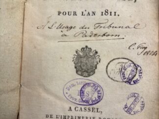 <b></b><br />Almanach Royal de Westphalie, Pour L`An 1811