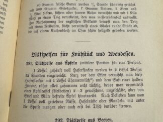 <p class="headtitle">Die Erfindung des " Bircher Müslis"</p><b>Bircher, Alice.</b><br />Diätische Speisezettel für fleischlose Kochrezepte.