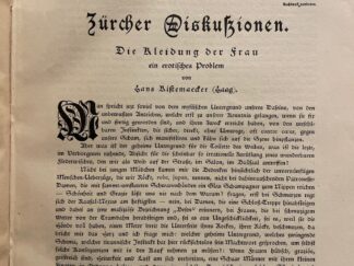 <b>Panizza, Oskar.</b><br />Zürcher Diskus(j)onen. Flugblätter aus dem Gesamtgebiet des Modernen Lebens