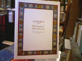 <b>Sotheby.</b><br />The Gospels of Henry the Lion, Count of Saxony, Duke of Bavaria. Helmershausen Abbey, c. 1173-1175.