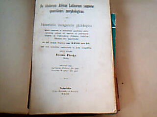 <b>Pieske, Ericus (Erik).</b><br />De titulorum Africae Latinorum sermone quaestiones morphologicae