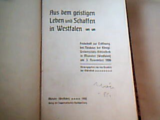 <b>Molitor, K. u.a. (Hg.).</b><br />Aus dem geistigen Leben und Schaffen in Westfalen.