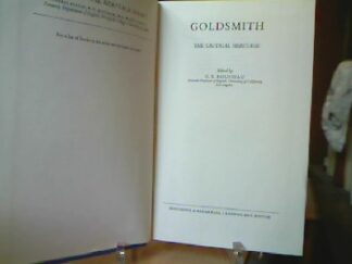 <p class="headtitle">Goldsmith</p><b>Rousseau, G. S. [Ed.].</b><br />Goldsmith : The Critical Heritage.