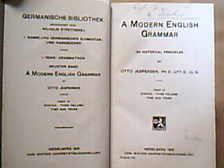 <b>Jesperson, Otto.</b><br />A Modern English Grammar on Historical Principles.