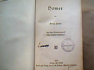 <b>Finsler, Georg.</b><br />Homer.