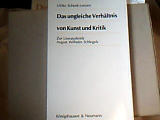 <b>Schenk- Lenzen, Ulrike.</b><br />Das ungleiche Verhältnis von Kunst und Kritik.