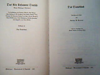 <b>Porteous, Norman W.</b><br />Das Danielbuch. übersetzt und erklärt von Norman W. Porteous.
