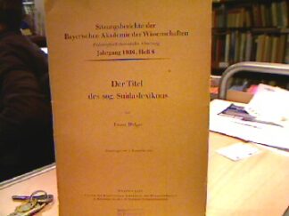 <b>Dölger, Franz.</b><br />Der Titel des sogenannten Suidaslexikons