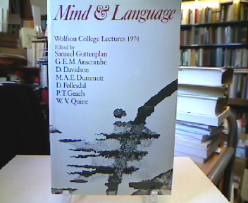 <b>Guttenplan (Ed.), Samuel.</b><br />Mind and Language: Wolfson College Lectures 1974.