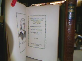 <b>Arlotto (d.i.Alessandro Allori, Pfarrer von Arlotto) und Albert (Hrsg.) Wesselski.</b><br />Die Schwänke und Schnurren des Pfarrers Arlotto.