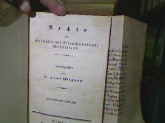 <b>Wigandt, Paul.</b><br />Archiv für Geschichte und Altertumskunde Westphalens. Dritten Bandes erstes (bis viertes) Heft. ( Vollständiger Jahrgang.