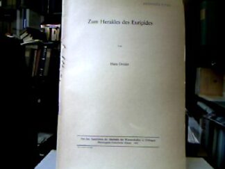 <b>Drexler, Hans.</b><br />Zum Herakles des Euripides.