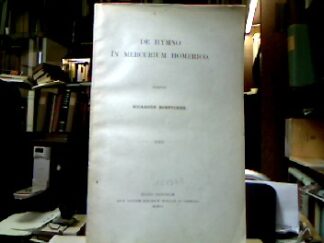 <b>Böttcher, Richard.</b><br />De Hymno in Mercurium Homerico scripsit Ricardus Boettcher.
