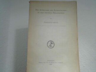 <b>Kreis, Friedrich.</b><br />Die Autonomie des Ästhetischen in der neueren Philosophie.