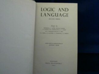 <b>Flew, Antony (Ed.).</b><br />Logic and Language (second series).