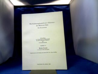 <b>Fausch, Walter.</b><br />Die Einleitungskapitel zum "Octavius" des Minucius Felix. Ein Kommentar.