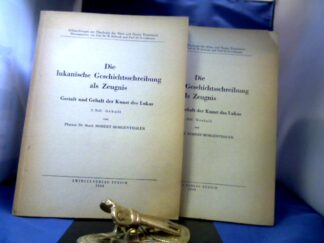 <b>Morgenthaler, Robert.</b><br />Die lukanische Geschichtsschreibung als Zeugnis. Gestalt und Gehalt der Kunst des Lukas. 2 Teile in 2 Bänden.