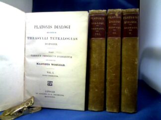 <b>Platon.</b><br />Platonis Dialogi secundum Thrasylli Tetralogias Dispositi. 4 Bände von 5 ( Band 4 fehlt!). Ex Recognitione Caroli Friderici Hermanni. Band1: Post C.F. Hermannum recognovit Martinus Wohlrab.