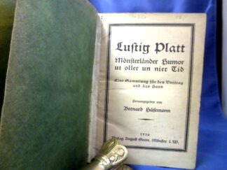 <b>Hüsemann (Hrsg.), Bernard, E. Marcus (Hrsg.) und Ludwig Schröder.</b><br />Lustig Platt. Mönsterländer Humor ut oller un nier Tid. - Piäpperpotthast. Vertällsels in Mönstersk Platt. - Pückelken un annere Geschichten in Sauster Platt. 3 Bände in 1 Band.