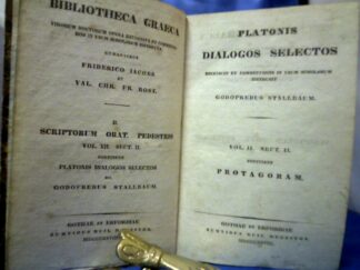 <b>Platon.</b><br />Platonis Dialogos Selectos, Vol II, Sect II. Continens Protagoram. Ed. Godofredus Stallbaum.