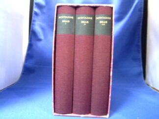 <b>Montaigne, Michel de.</b><br />Essais [Versuche] nebst des Verfassers Leben nach der Ausgabe von Pierre Coste ins Deutsche übersetzt von Johann Daniel Tietz. 3 Bände.