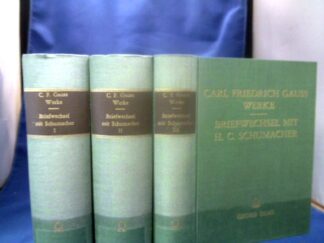 <b>Gauss, Carl Friedrich und H.C. Schumacher.</b><br />C.F. Gauss - H.C. Schumacher: Briefwechsel. 6 Teile in 3 Bänden. Hrsg. von C.A.F. Peters.