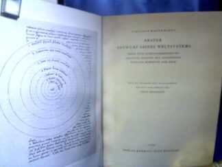 <b>Kopernikus, Nikolaus.</b><br />Erster Entwurf seines Weltsystems sowie eine Auseinandersetzung Johannes Keplers mit Aristoteles über die Bewegung der Erde. Nach den Handschriften hrsg., übersetzt und erläutert von Fritz Rossmann.