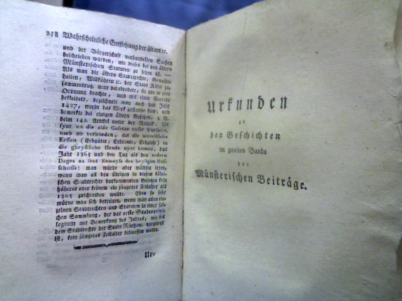 <b>Kindlinger, (Nikolaus) Venantius.</b><br />Münsterische Beiträge zur Geschichte Deutschlands hauptsächlich Westfalens. 3 Teile in 4 Bänden. Band 2 in zwei Teilen. – Bild 2