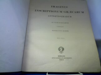 <b>Roehl, Hermannus.</b><br />IMAGINES INSCRIPTIONUM GRAECARUM ANTIQUISSIMARUM IN USUM SCHOLARUM.