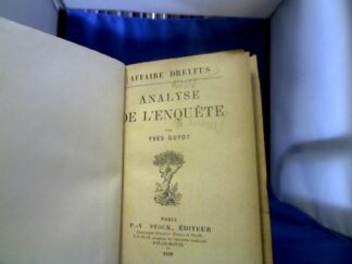 <b>Guyot, Yves.</b><br />Affaire Dreyfus Analyse de L´enquete.