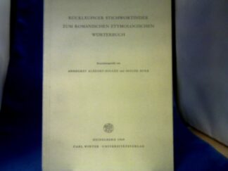 <b>Alsdorf-Bollee, Annegret und Isolde Burr.</b><br />Rückläufiger Stichwortindex zum romanischen etymologischen Wörterbuch.