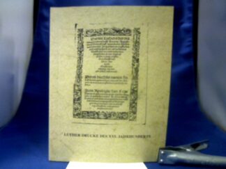 <b>Wienke (Bearb.), Waltraut.</b><br />Lutherdrucke des XVI. Jahrhunderts. Katalog der Universitätsbibliothek Rostock.